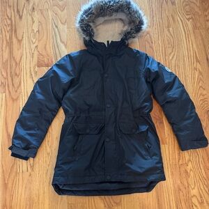 Lands End Kids Black Insulated Puffer Jacket for Cold Weather Size 10/12
